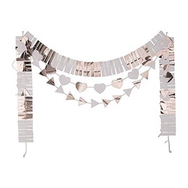 Rose Gold Foil Layered Heart Garland Set - Party Decor - 3 Pieces