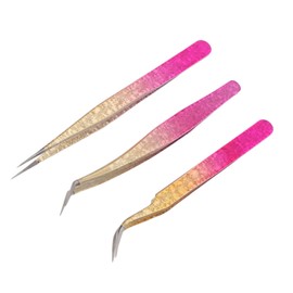 Juego de Pinzas para Decoración de Uñas, Pinzas de Diamantes de Imitación para Manicura Recta de Acero Inoxidable para Extensión de Pestañas