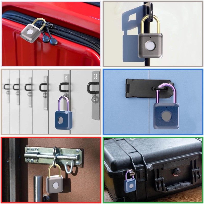 Pothunder Fingerprint Padlock, Smart Padlock, Locker Lock, Biometric Keyless Fingerprint