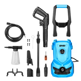 DNA MOTORING TOOLS-00227 Up to 1813 PSI 1.45 GPM IPX5 1500W Electric Pressure Washer Car Wash Machine with Adjustable Nozzle Spray Soap Bottle, for Yard Car Driveway Patio Deck Cleaning (Blue)