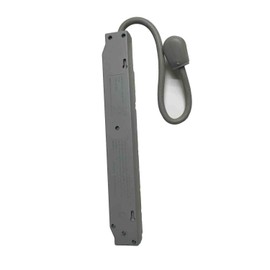 Topzone 6 Outlet 1.5Ft Safety Circuit Breaker Angle Electrical Wall Plug AC Wall Power Strip Switch Adapter ETL Listed(Gray)