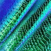 XHT 30x135cm Holographic Crocodile Leather Iridescent Dark Green Alligator Faux