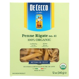 De Cecco Organic Penne Rigate Pasta, 12 Ounce - 12 per case.12