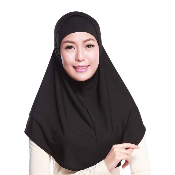 GUMEI Amira Women's 2-Piece Plain Jersey Muslim Hijab Stretch Headscarf