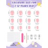 EBANKU 156 uñas postizas francesas para niñas, cobertura completa.
