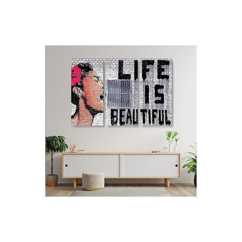 Life is Beautiful - Banksy (3 Pieces Large)