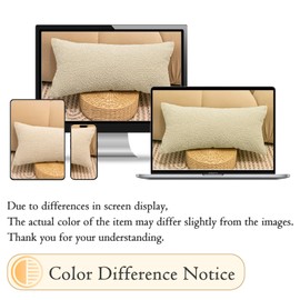 JoraLion 12x24 Neutral Textured Boucle Throw Pillow Cover, Oatmeal Beige Lumbar Pillow Cover Ivory Cozy Soft Cushion Case for Couch Sofa Bed Living Room Home Decor, Pack of 1 (Cover Only)