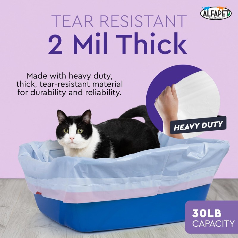 Alfapet Heavy Duty Flat Bottom Cat Litter Box Liners -