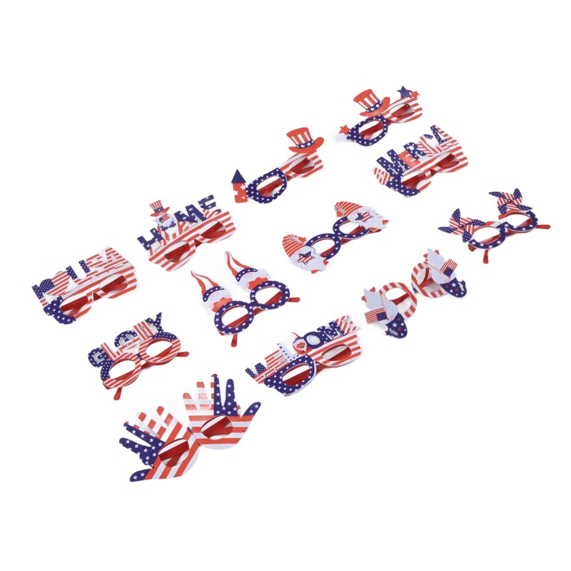 12pcs American Independence Day Glasses American Flag Holiday Glasses for