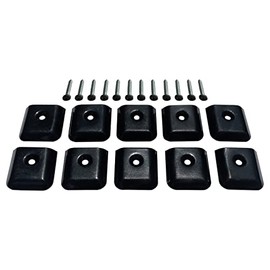 10 Pack RV Camper Trailer Aluminum Extrusion Black Flat End Cap for Vinyl Trim Molding 1" with Screws (Black)