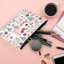 Eiffel Tower Travel Bag Paris Lover Gift Vacation Travel Gift Cute Paris Makeup Bag Paris France Cosmetic Bag Oh La La I Love Paris (Oh la la I love Paris ku)