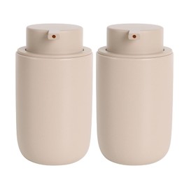 BosilunLife Khaki Soap Dispenser, 350 ml, Ceramic Refillable, Large Pump Head, Stylish and Non-Slip, BPA-Free for Kitchen, Bathroom (Khaki, Liquid Soap Dispenser)