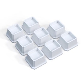 Ahasolid Bed Risers 2 Inch Heavy Duty, Furniture Risers for Bed Frame, Couch, Desk, Chair, Lifts Up to 1,500 lb, Set of 8, White