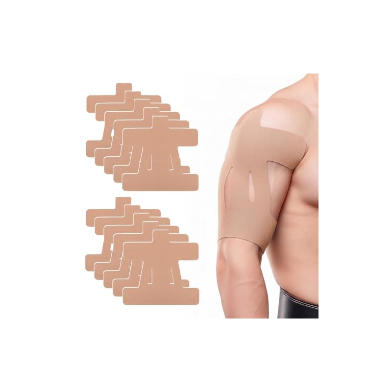 12Pcs Kinesiology Tape for Shoulder, Precut Sports Physio K Tape