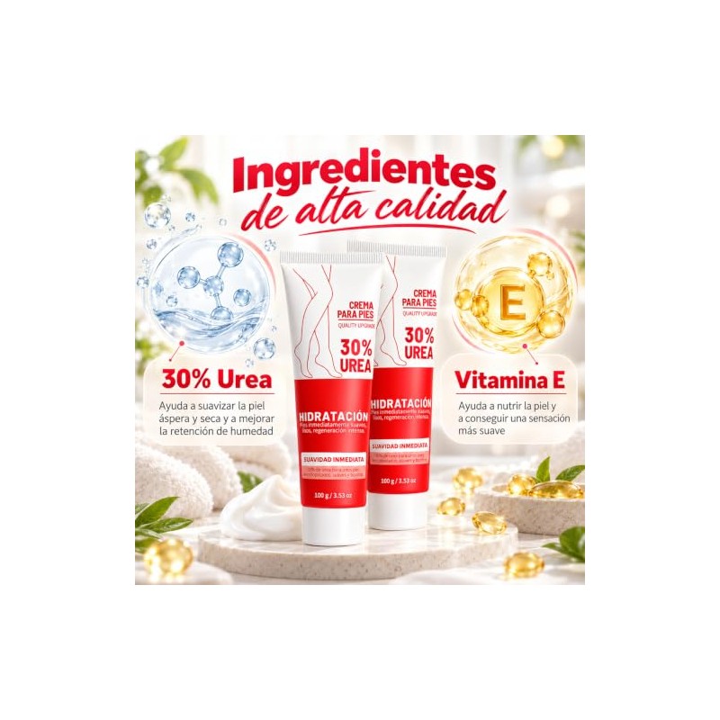 2PCS Cremas de Urea al 30% para Pies, Crema para