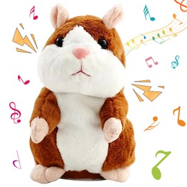 Talking Hamster, Interactive Talking Hamster Toy Children, Talking Plush Toy, Record Toy for Children, Early Education, 3 Years Old, Funny Gift for Children's Birthday, Brown