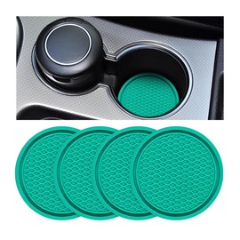 4 Pack Car Cup Holder Coaster, 2.75 Inch Diameter Non-Slip Universal Insert Coaster, Durable, Suitable for Most Car Interior, Car Accessory for Women and Men (Blue/Green)