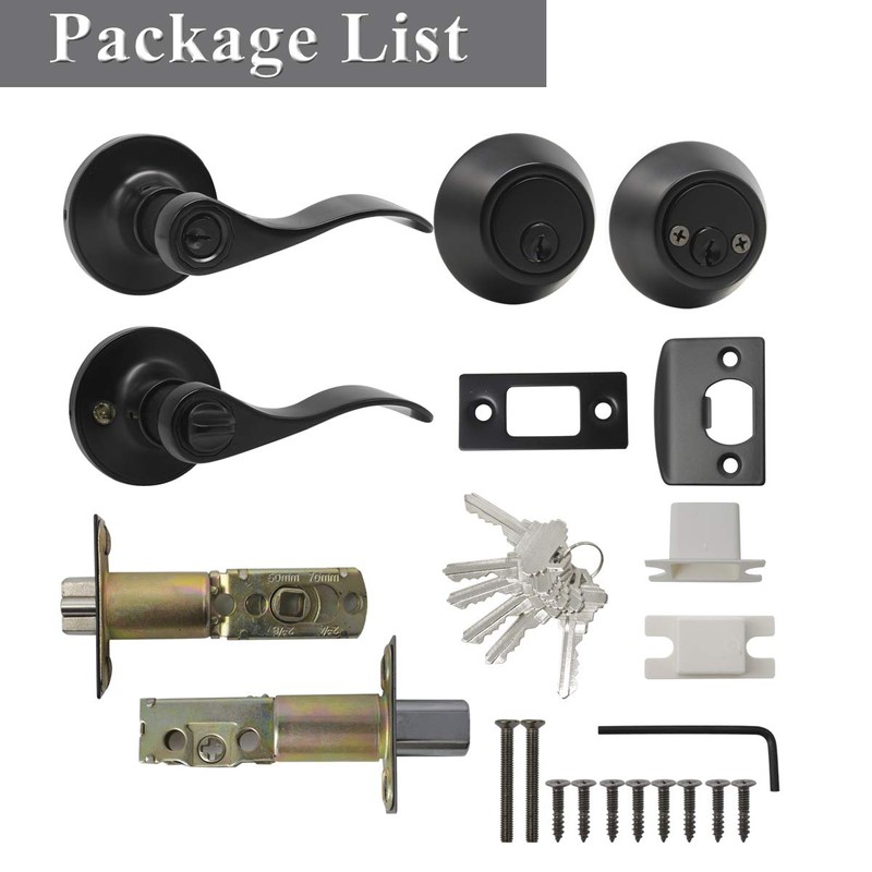 Probrico Entrance Lever Door Handle, Reversible for Right and Left