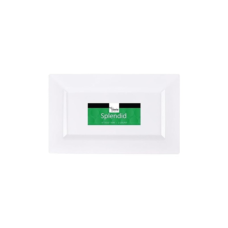 Blue Sky White Rectangle Tray - 14" x 8.5" (Pack