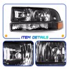 XuChenKJ Headlight Assembly w/Bulbs Compatible with 1998 1999 2000 2001