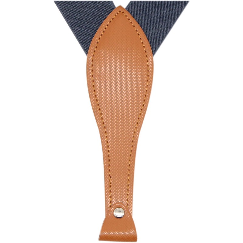 Timiot Mens Suspender Wide Leather 6 Metal Clips Adjustable Straps