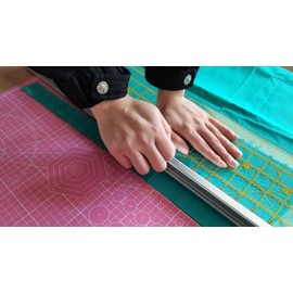 HONEYSEW Rotary Cutter and Ruler Combo - 24"L x 6"W Fabric Cutter with Gridlines for Quilting and Sewing Craft Supplies