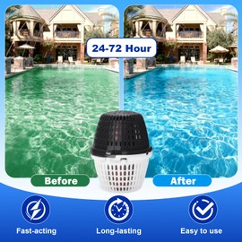LuxLoome Mineral Pool Unit for 20-30k Gallon Pools Black & White, Compatible with All Swimming Systems, Easy Drop-In Pool, Lasts Up to 6 Months