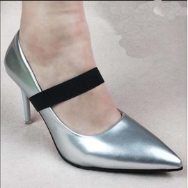 ZEALMAX 1 Pair Elastic Shoe Laces, Removable Stretchy PU Leather Shoelaces for High Heels, multicoloured