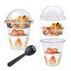 Slomg 50 Pack 12 oz Plastic Parfait Cups with Dome