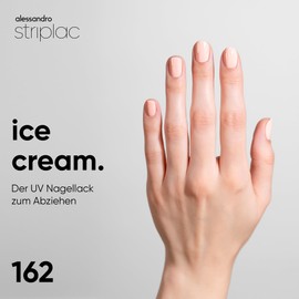 alessandro Striplac UV-Nagellack Ice Cream - Deckend & Kratzfest bis zu 15 Tage - Leichtes Auftragen - Schonende Abziehtechnologie - Vegan - Pastell-Orange, 6,5ml