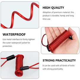 BESPORTBLE 4Pcs Security Disc Lock Reminder Cable Dual Loop Safety Self- Coiling Wire Bike Security Reminder Cable Tool for Motorcycle ATV Scooter Bicycle Brake 1. 5M