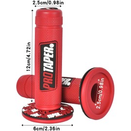 YUANHONGJIAN Dirt Bike Handlebar Grips, Motorcycle Grips 2 PCS Non Slip Motorcycle Hand Grip (30mm) (red)