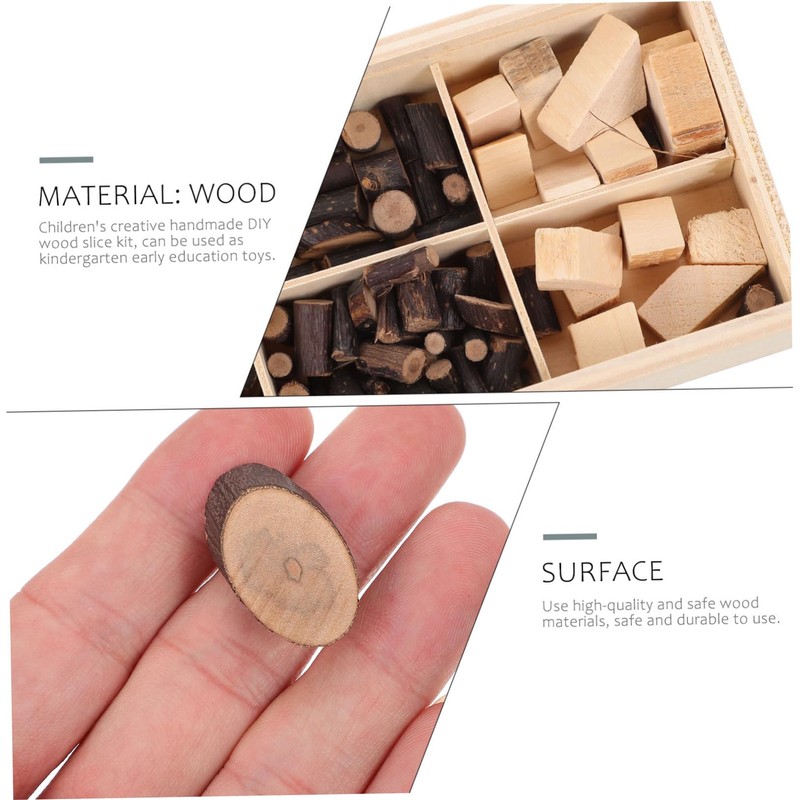 TEHAUX 1 Set DIY Natural Wood Slices Hand Painted Log