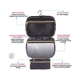 Ms.J Ms. J Hanging Toiletry Bag for Women, Travel Bag for Toiletries and Cosmetics
