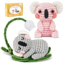 MOREJMTT Crochet Kit for Beginners, Crochet Animal Kits,Crocheting Kit for Starters, Learn to Crochet with Step-by-Step Video Tutorials, Beginner Crochet Kit for Adults(2 Pack Koala)