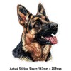 Large 210mm 'German Shepherd Side Profile' Permanent Sticker Decal for