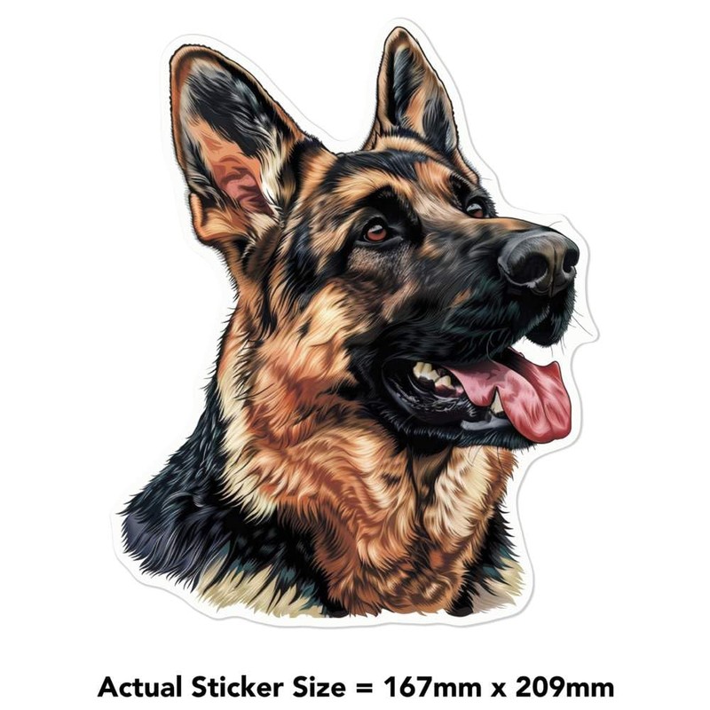 Large 210mm 'German Shepherd Side Profile' Permanent Sticker Decal for