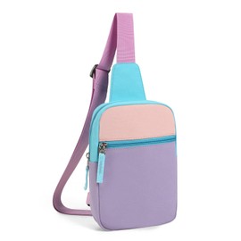 cotmcor Kids Crossbody Small Sling Bag Bag Girls Fanny Pack Colorblock Belt Bag Cute Backpack Purse Chest Bag for Girls Gifts