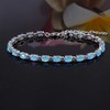 CiNily Blue Fire Opal Tennis Bracelet for Women 14K White