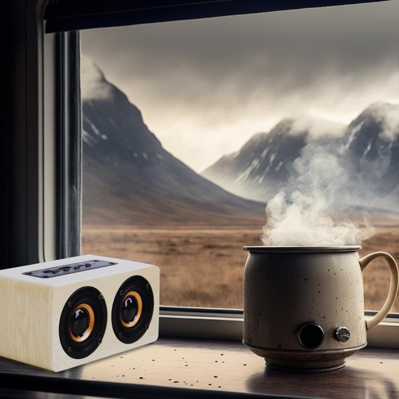 Digiquest - Woody Wireless Speaker - with Live Voice, Natural