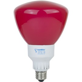Sunlite SL25R40/R CFL R40 Colored Reflector Bulb, 25 Watts (100W Equivalent), 120 Volts, Medium (E26) Base, Compact Fluorescent, 8,000 Hours, UL Listed, 1 Pack, Red