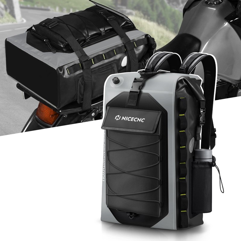 NICECNC Waterproof Motorcycle Backpack 40L, 500D PVC Multi-functional Motorcycle Rear