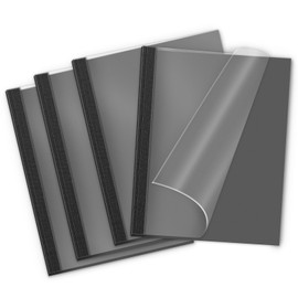 RAYSON Thermal Binding Covers, Letter Size Black Binding Presentation Cover, Mixed Spines Size 1/16in, 1/8in, 3/16in, 1/4in, 1/2in Multi-Pack of 25