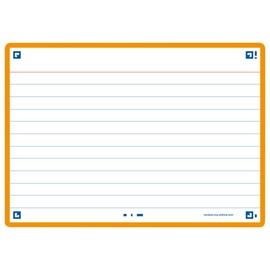 Flash Cards, Ruled with Orange Frame, A6, Pack of 80