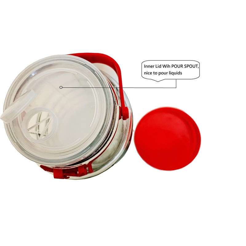 C&H Solutions 5L (1.32 Gallon) Glass Jar With Lid Wide