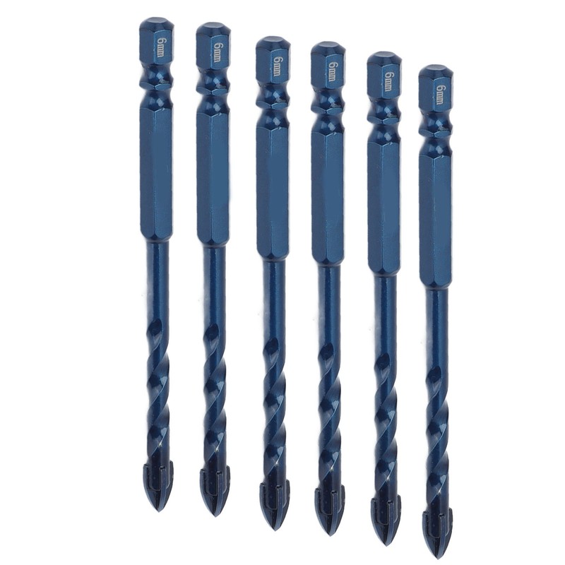 10Pcs Cross Spearhead Drill Bit Carbide Bits with 1/4in Hex