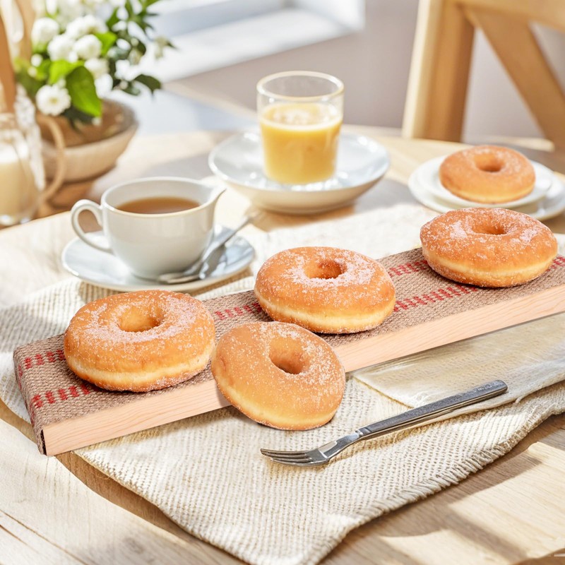 1 Pair Bagel Boards For Baking Bagels，Cedar and Burlap (Red)