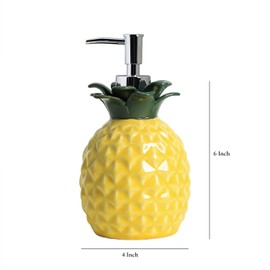 Colias Wing Fruit Shaped Soap Dispenser with Plastic Pump, Refillable Lotion Soap Bottle, Lotion Bottle, Hand Soap Dispenser, Home Decoration-Pineapple