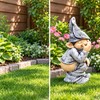 Mini Funny Resin Garden Gnome Statue, 5.12-Inch Small Outdoor Dwarf