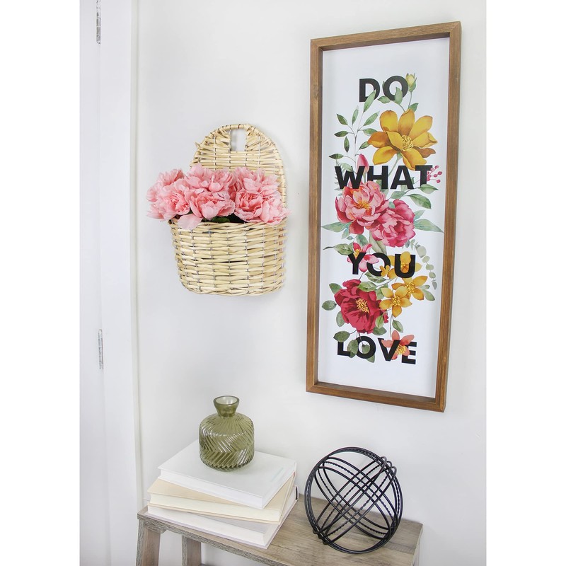 AuldHome Design Wall Pocket Baskets (2-Pack, Natural); Hanging Flower Door